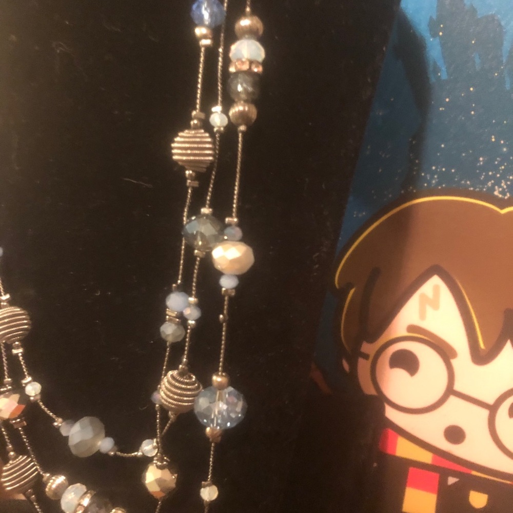 Color  Blue Beaded Necklace - Picture 2 of 4